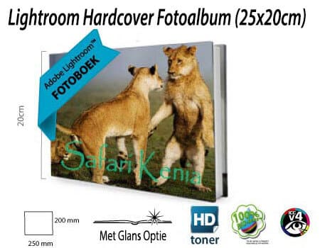 Hardcover Lightroom 25x20 fotoboek goedkoop bestellen