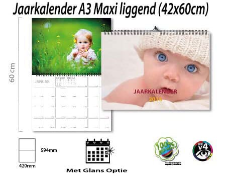 goedkoop beste grootste A2 jaarkalender maken