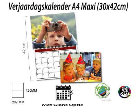 goedkoop beste A3 verjaardagskalender maken